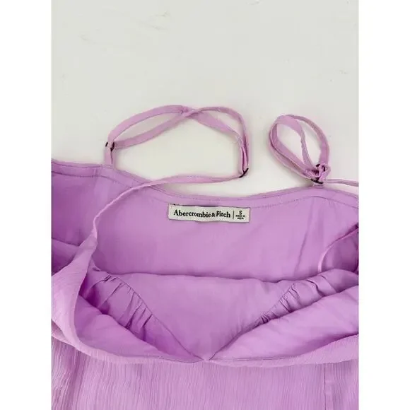 Abercrombie & Fitch purple drop waist ruffle mini dress - size small - Picture 4 of 5